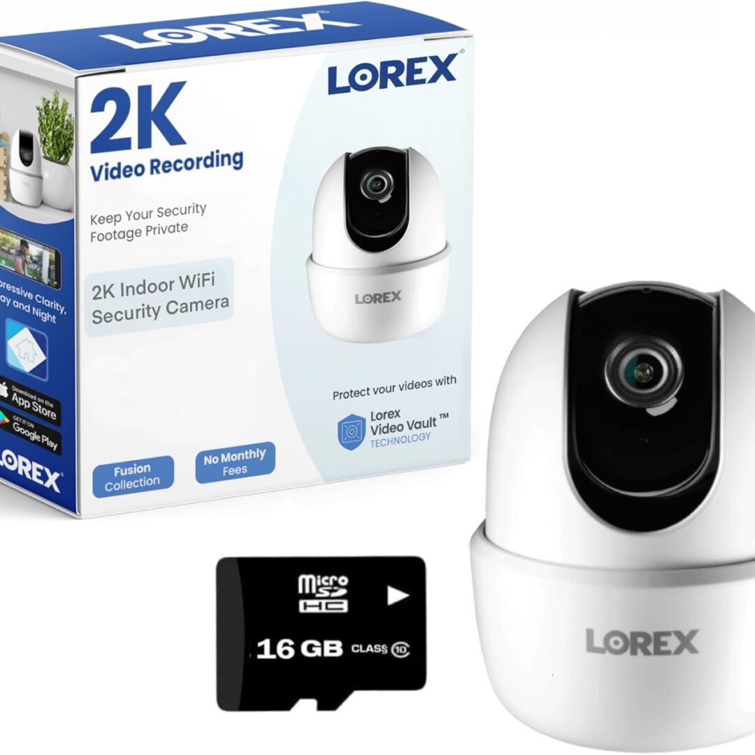 Lorex 2K video doorbell with 16GB microSD card included.