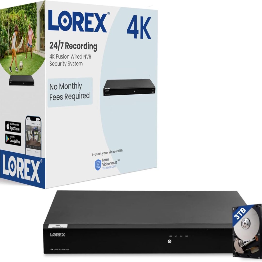 Lorex 4K security camera system with DVR and night vision.