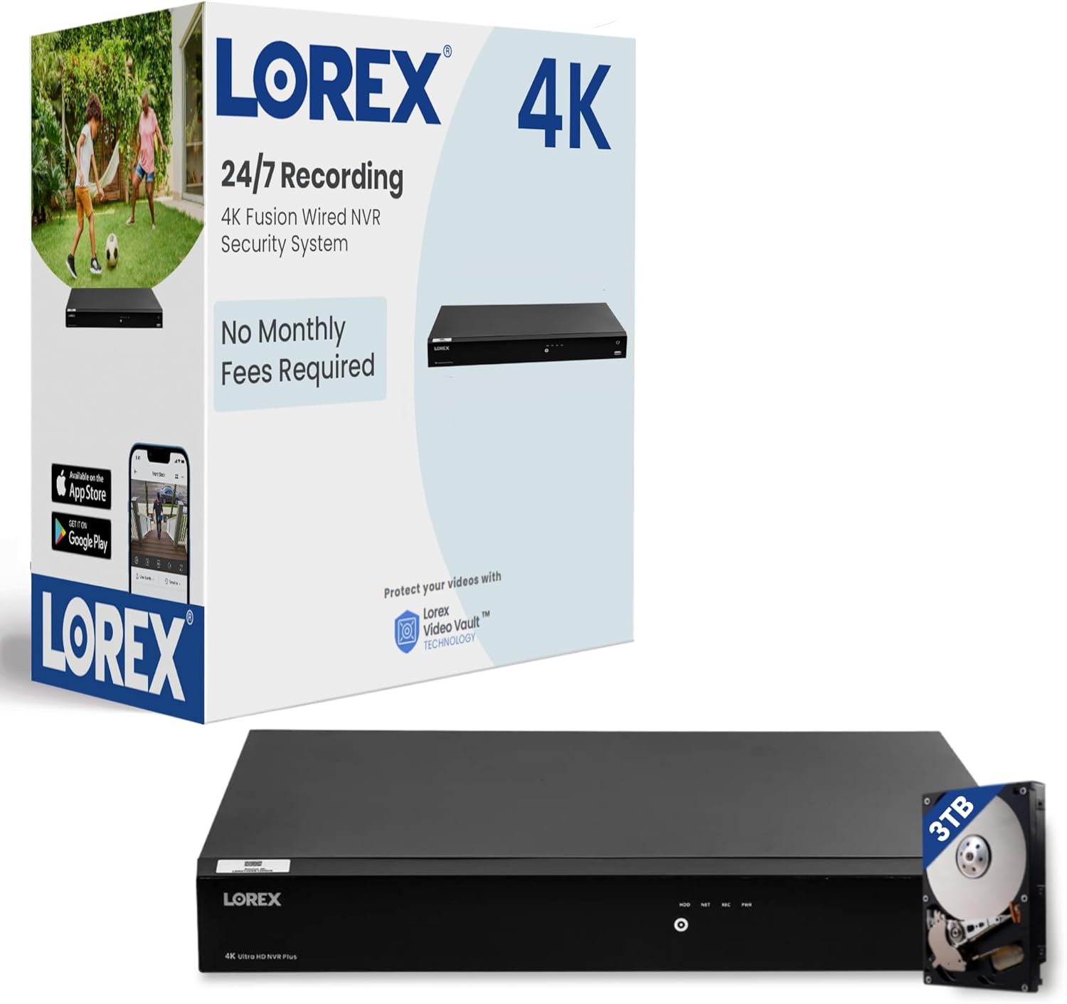 Lorex 4K security camera system with DVR and night vision.
