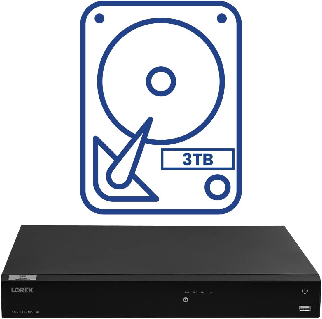 External 3TB hard drive with black docking station.