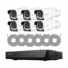 A security camera system with six cameras and a DVR unit.