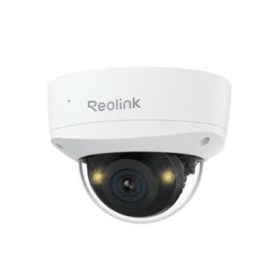 Reolink dome security camera with a clear protective cover.