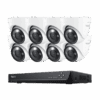 Security camera system with eight cameras and a recording device.