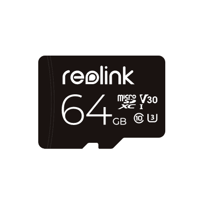 A Reolink 64GB microSD card for storage.