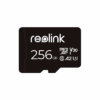 A Reolink 256GB microSD card with V30 and A2 speed class markings.