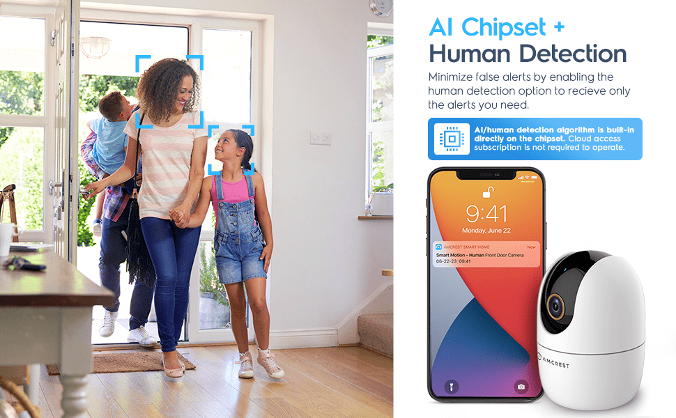 Mother and daughter walk at home, highlighting human-centric AI chipsets.