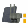 Solar-powered security camera system with two SIM cards.