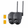 Dual-antenna outdoor security cameras with dual SIM slots.