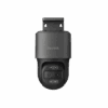 Compact black dash camera with a wide lens and control buttons.
