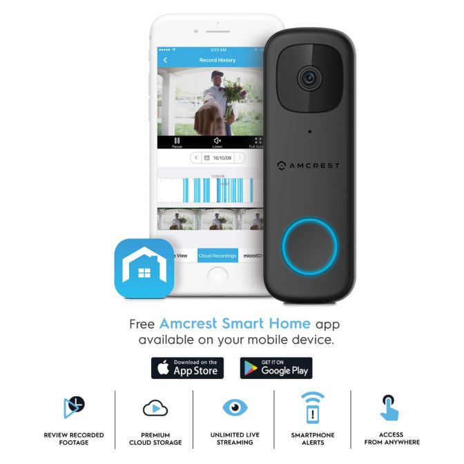Smart home security camera with mobile app control and advanced features.