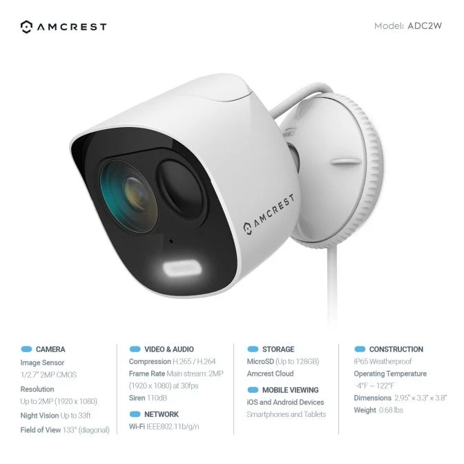 Compact AI security camera with HD 1080P, wireless capability, and night vision.