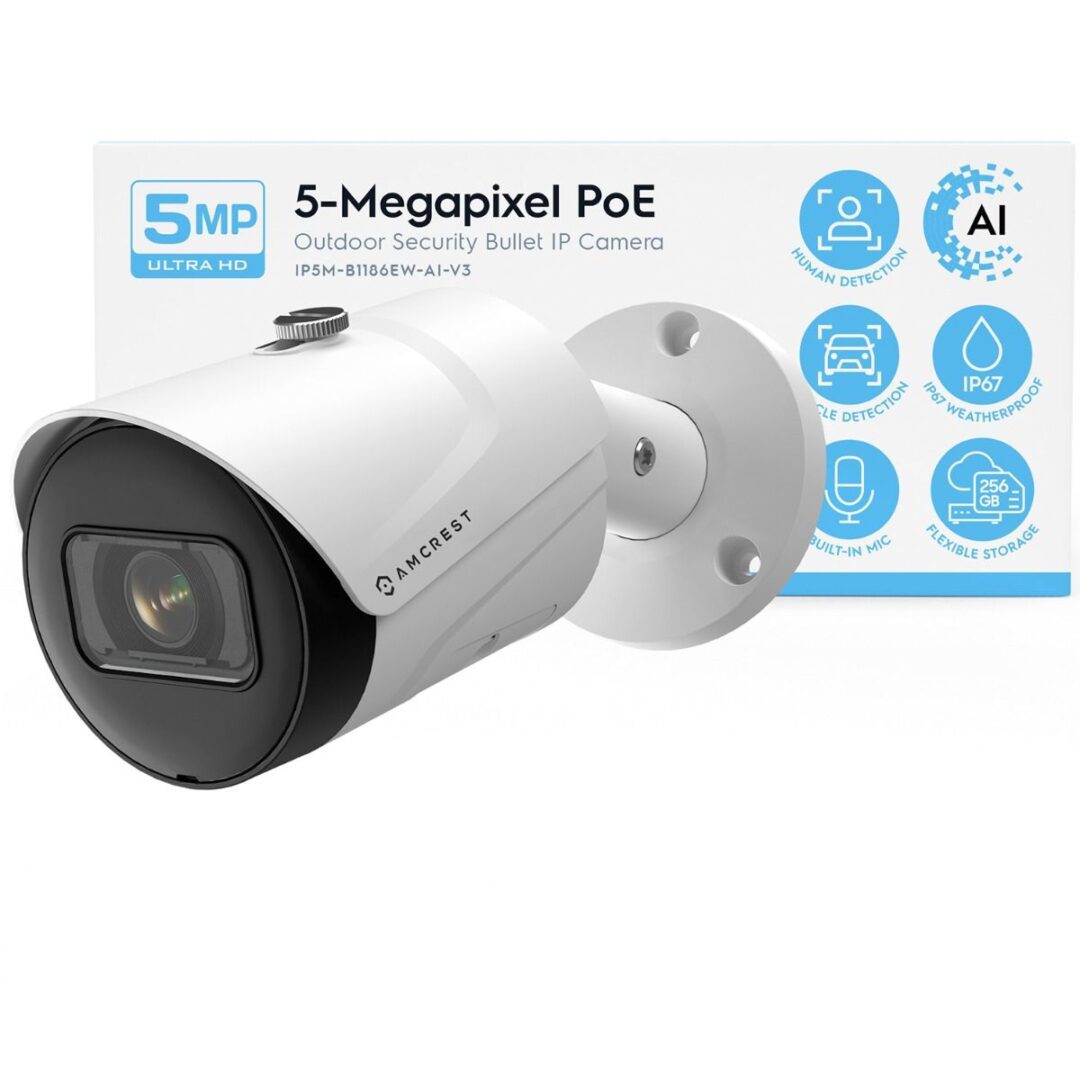 5MP PoE security camera with AI features and night vision.