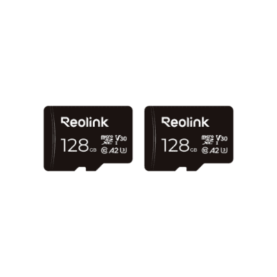Two Yealink 128GB microSD cards with black labels.